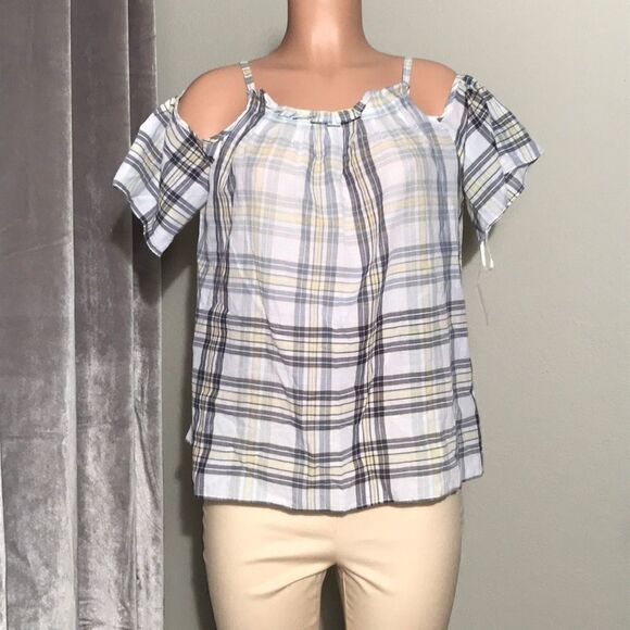 Max Studio plaid top. New - Picture 2 of 4
